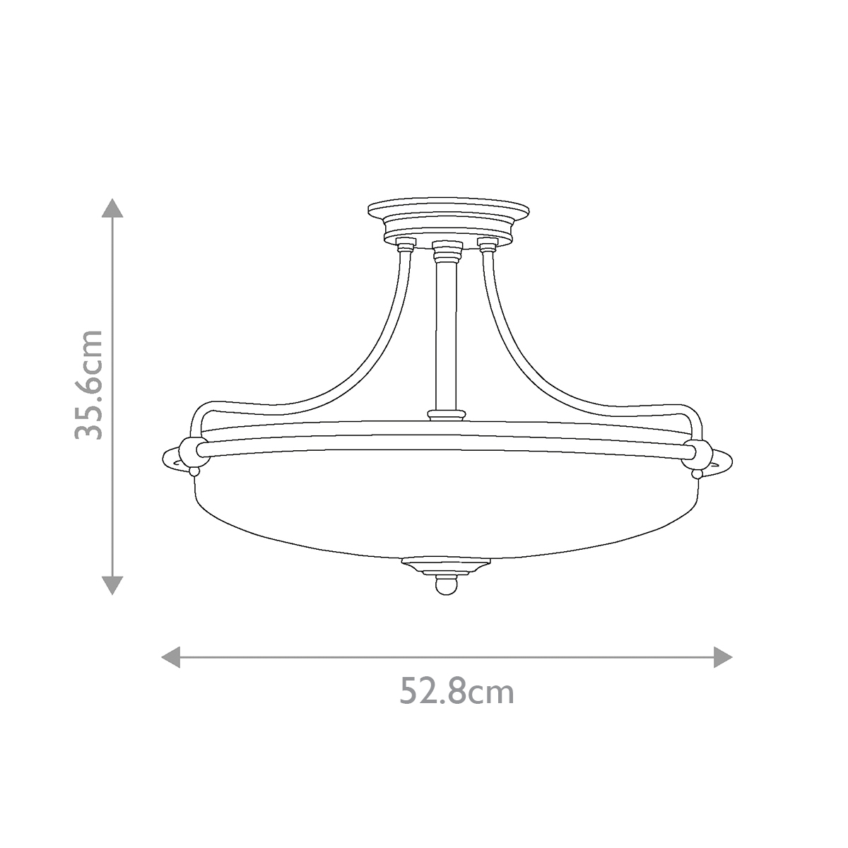 Elstead Griffin 3 loftlampe Messing