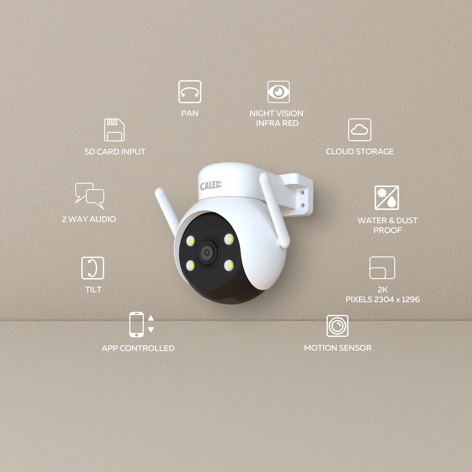 Calex Smart PTZ Camera 2K Udendørs